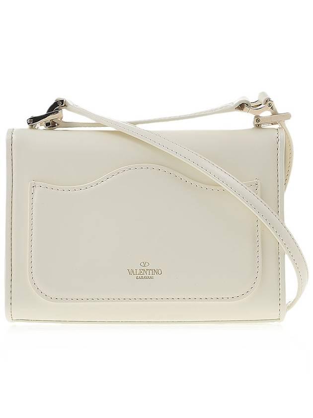 V Logo Type Small Leather Shoulder Bag Ivory - VALENTINO - BALAAN 4