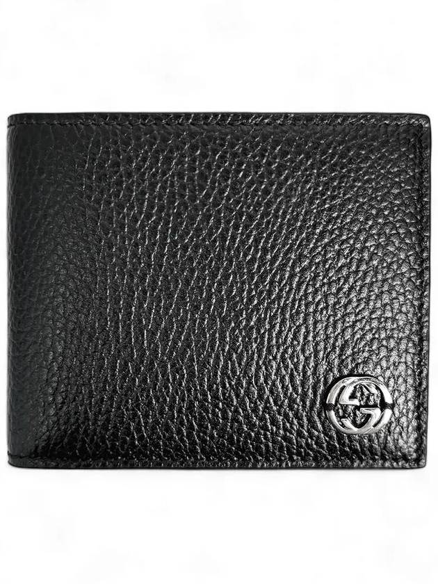 GG Interlocking Two Tone Half Wallet Black - GUCCI - BALAAN 7