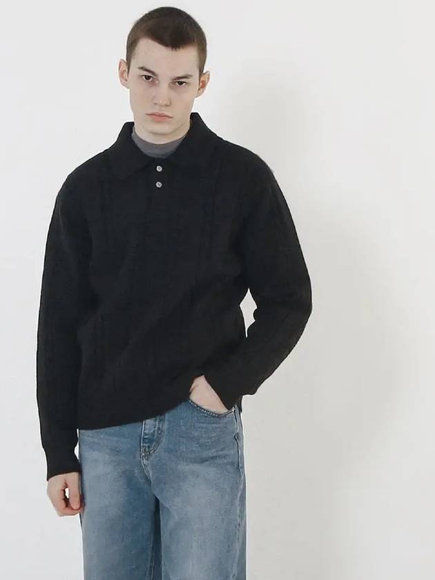 Modal Cable Collar Knit Black - CHANCE'S NOI - BALAAN 6