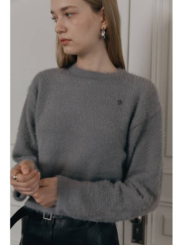 LONG HAIR SOFT SWEATER GRAY - ILROZE - BALAAN 7