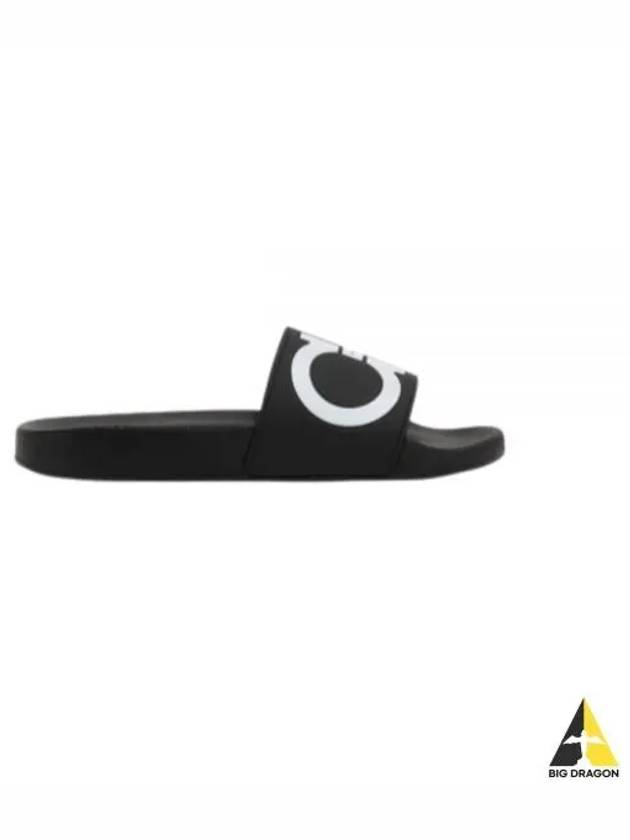Gancini Printing Band Rubber Slippers Black - SALVATORE FERRAGAMO - BALAAN 2