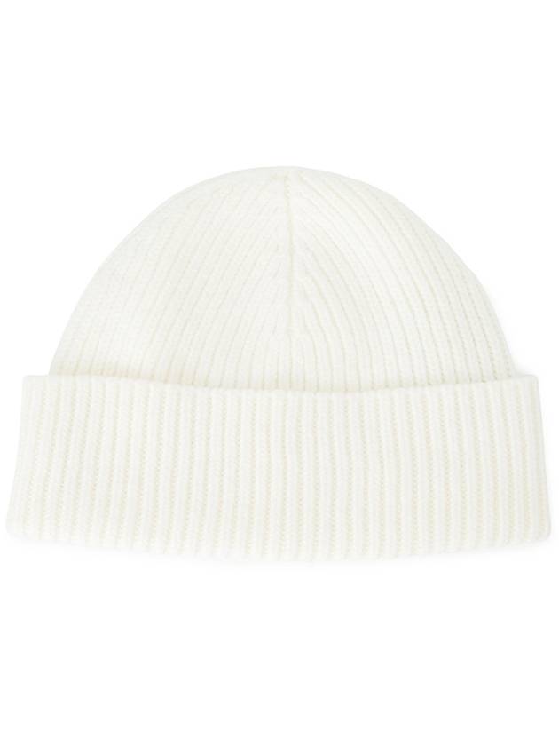 Logo Patch Merano Wool Beanie Off White - AMI - BALAAN 3