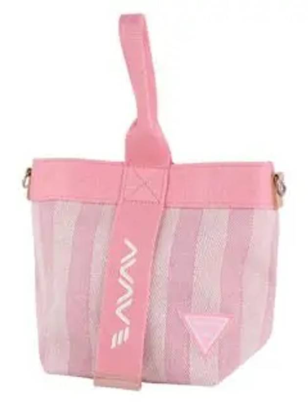 Golf Tennis Striped Mini Tote Bag Pouch Pink - AVAVE - BALAAN 3