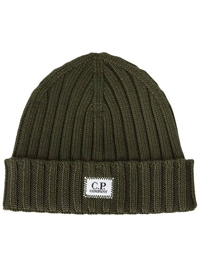 Extra Fine Merino Wool Logo Beanie Green - CP COMPANY - BALAAN 2