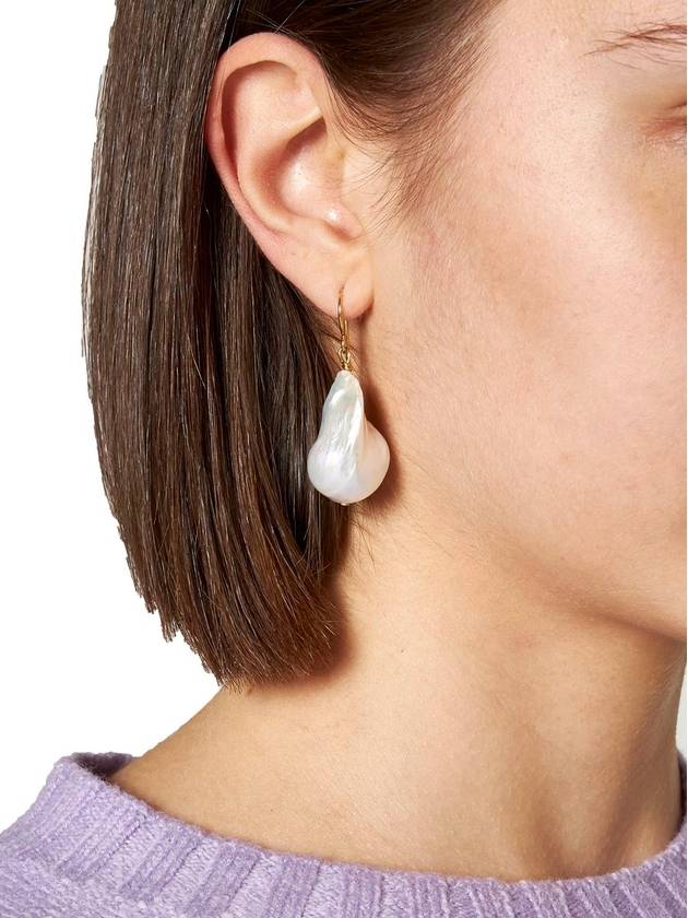 Pearl Detail Drop Earrings White Gold - JIL SANDER - BALAAN 6