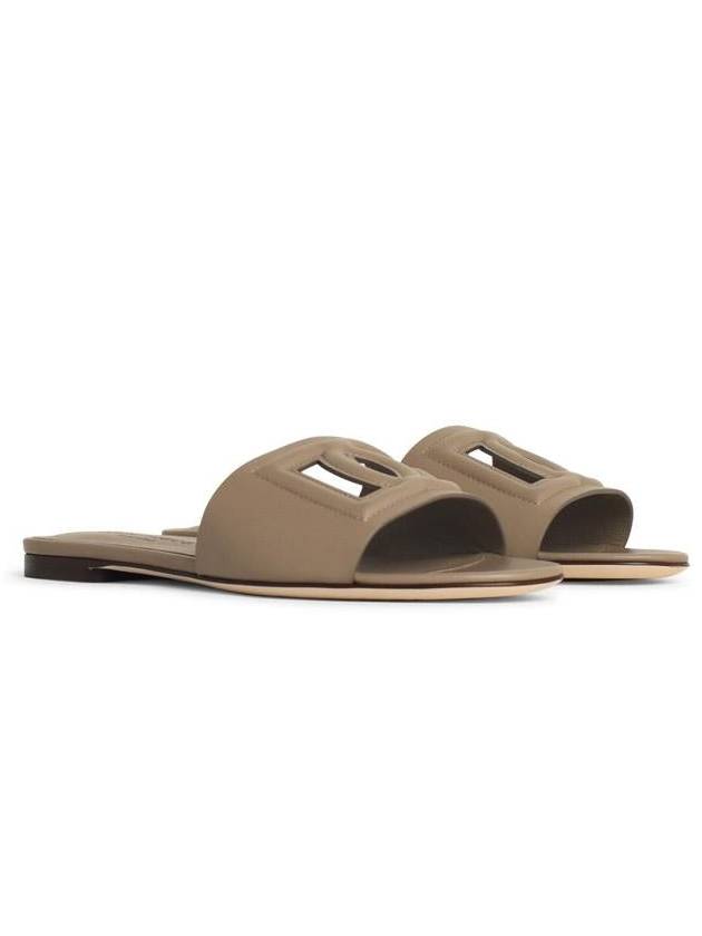 Dolce & Gabbana Beige Leather Slippers - DOLCE&GABBANA - BALAAN 2