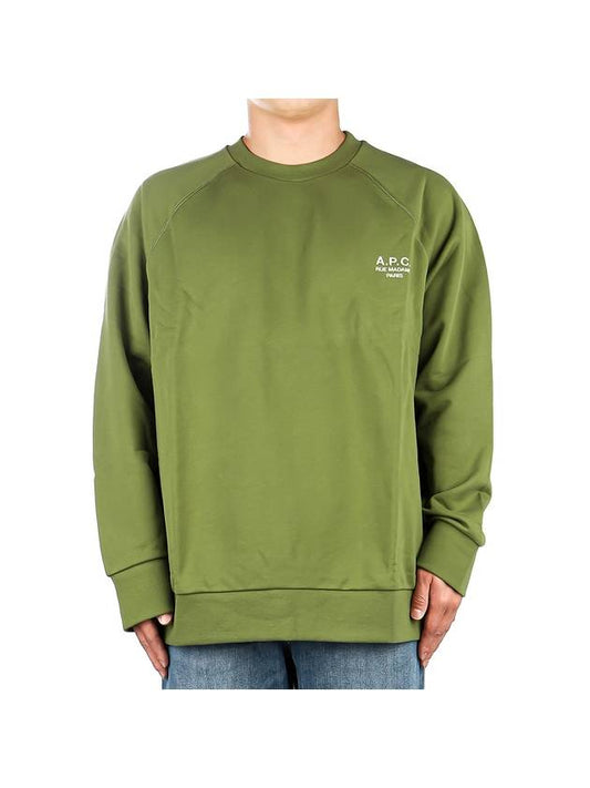 Men's Milton Small Logo Loose Fit Cotton Sweatshirt Green - A.P.C. - BALAAN 2