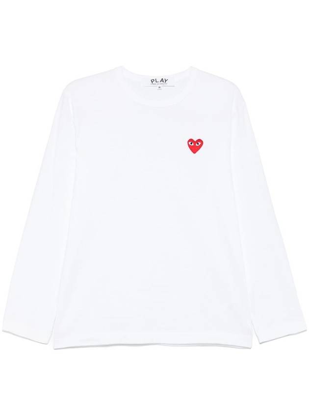 Comme Des Garçons Play Tshirt Red Emblem Knit Clothing - COMME DES GARCONS PLAY - BALAAN 1