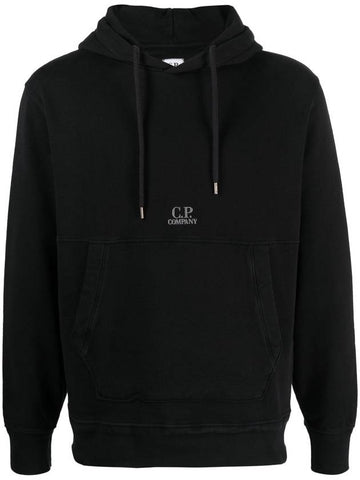 Logo Cotton Hoodie Black - CP COMPANY - BALAAN 1