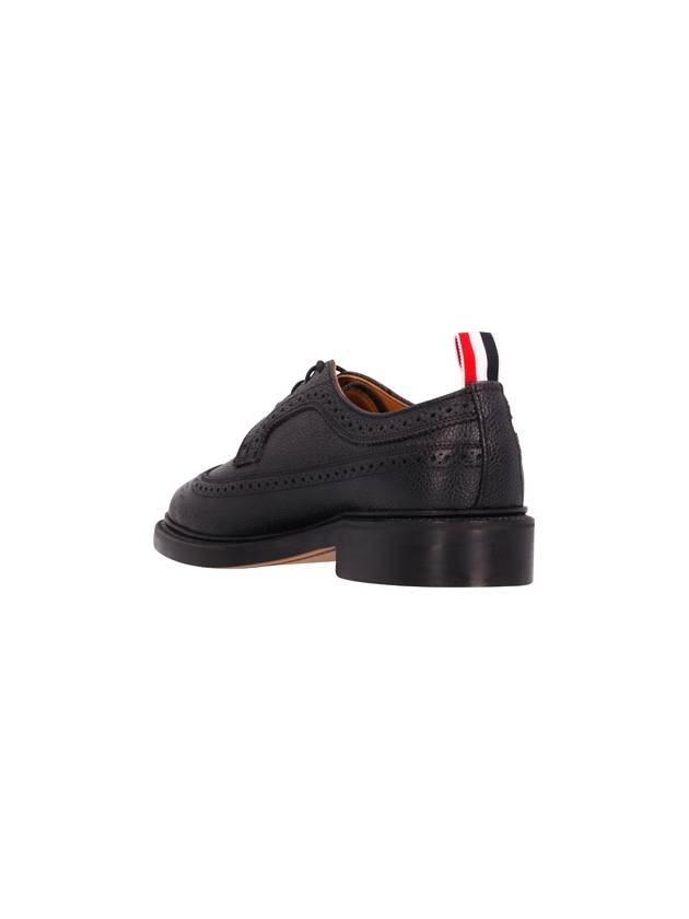 Men's Three Stripes Tab Pebble Grain Long Wing Sole Brogue Black - THOM BROWNE - BALAAN 4