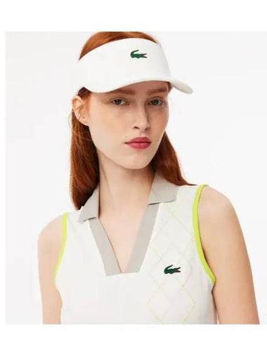 pique texture sports sun visor white - LACOSTE - BALAAN 1