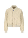 Quilted Bomber Jacket Ivory - BURBERRY - BALAAN 2