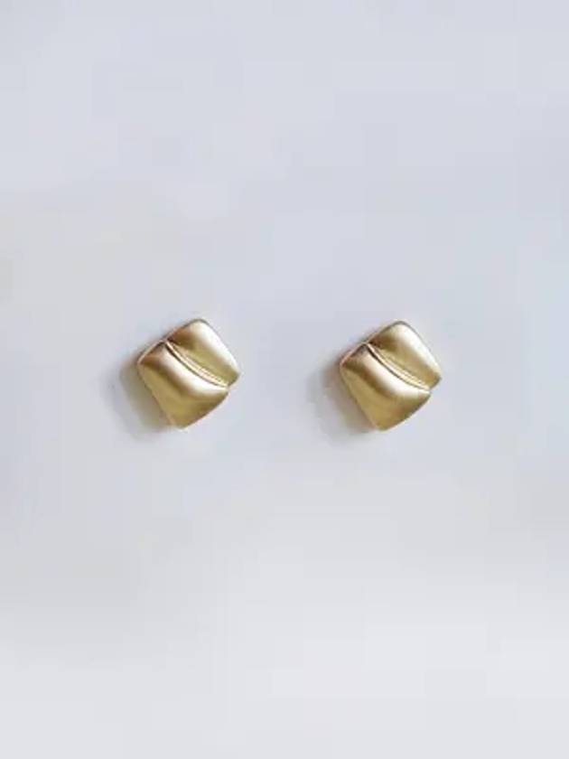 matte square earrings gold - SOSOO - BALAAN 1