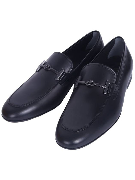 Men's T Ring Leather Loafers Black - TOD'S - BALAAN 1