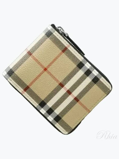 Vintage Check Zipper Round Half Wallet Beige - BURBERRY - BALAAN 2