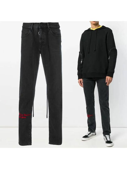 11Th Anniversary Check Slim Jeans Black - OFF WHITE - BALAAN 2