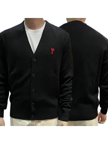 heart logo merino wool cardigan 41193834 270268 1095449 - AMI - BALAAN 1