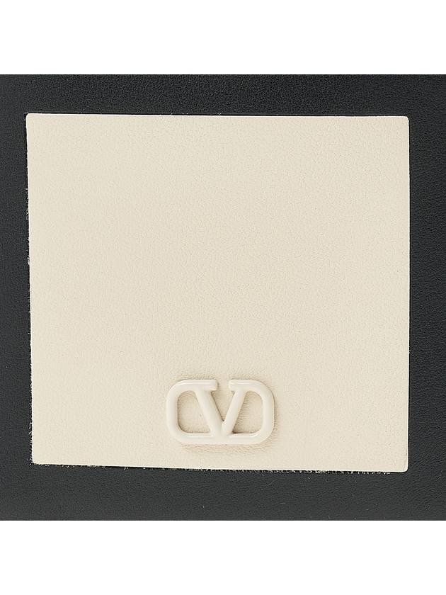 V Logo Signature Half Wallet Black Ivory - VALENTINO - BALAAN 7