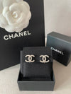 CC logo earrings pearl crystal clip type earrings silver ABD651 - CHANEL - BALAAN 1