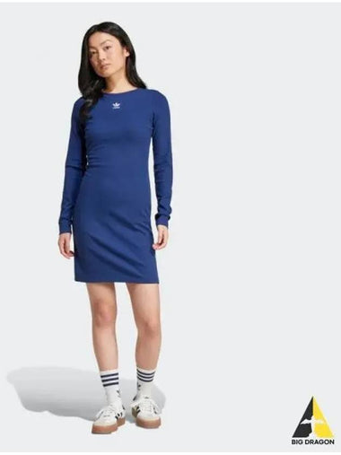 Essential Lip Long Sleeve Dress DKBLUE - ADIDAS - BALAAN 1