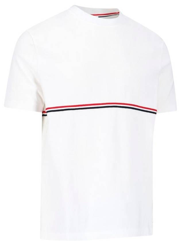 Midweight Jersey Short Sleeve T-Shirt White - THOM BROWNE - BALAAN 3