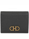 Gancini Compact Half Wallet Black - SALVATORE FERRAGAMO - BALAAN 2