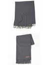 Logo Wool Fringe Scarf Grey - ACNE STUDIOS - BALAAN 5