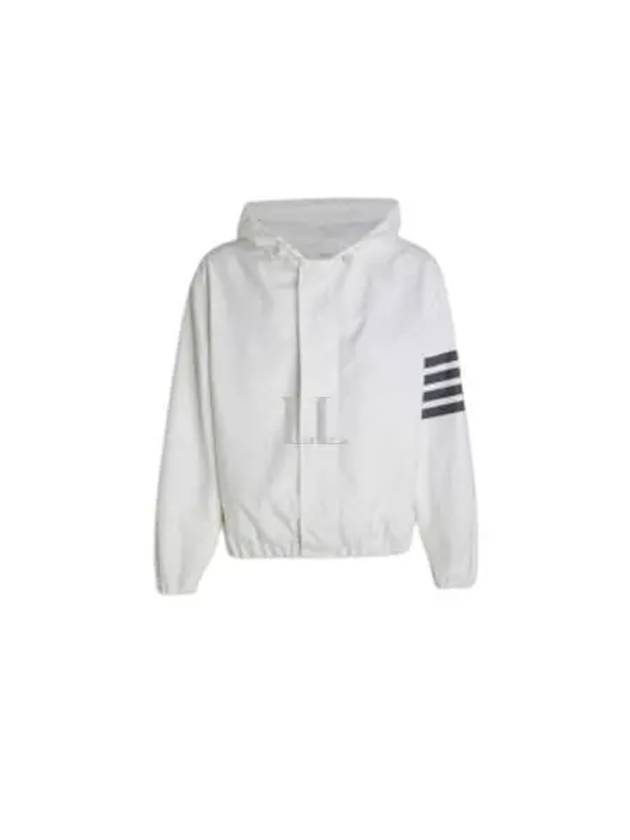 4 Bar Cotton Hooded Jacket White - THOM BROWNE - BALAAN 2