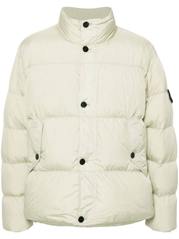 Garment Dyed Crinkle Reps Down Padding Beige - STONE ISLAND - BALAAN 3