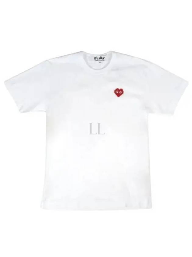 Invaders Heart Wappen Short Sleeve T-Shirt White - COMME DES GARCONS - BALAAN 2