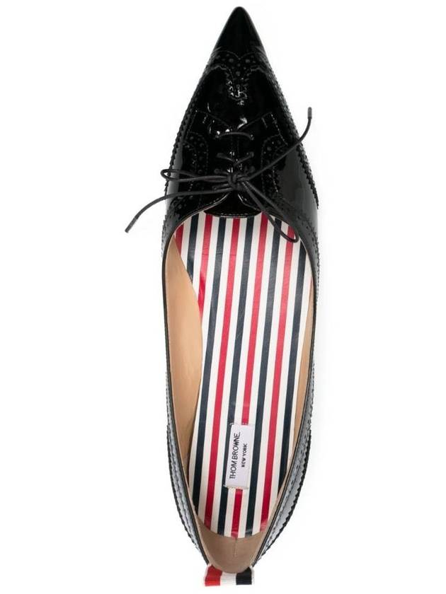 Patent Pointed Toe Wingtip Ballerina Black - THOM BROWNE - BALAAN 3