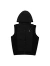 women's fleece hooded vest black - BLACK&WHITE - BALAAN 1