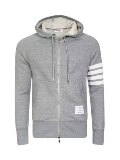 Engineered 4 Bar Diagonal Zip Up Hoodie Light Grey - THOM BROWNE - BALAAN 2