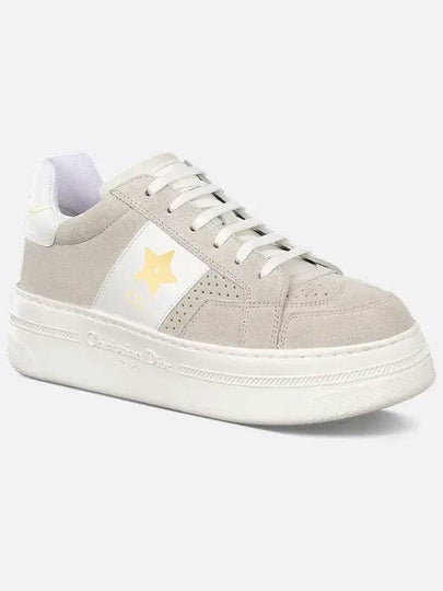 Star Platform Suede Calfskin Low Top Sneakers Light Beige - DIOR - BALAAN 2