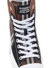 Vintage Check Cotton Neoprene High Top Sneakers Dark Birch Brown - BURBERRY - BALAAN 9