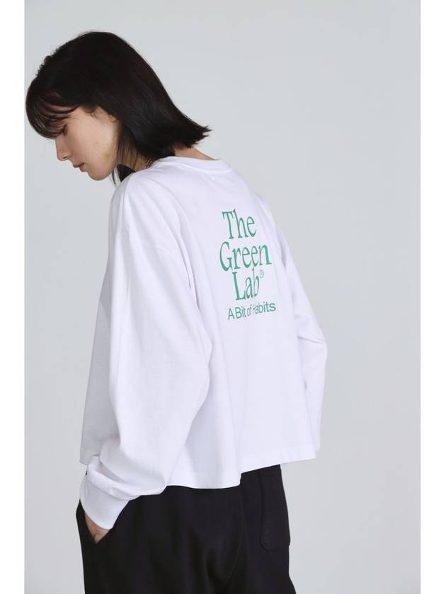 Essential Crop Long Sleeve T-Shirt White - THE GREEN LAB - BALAAN 8