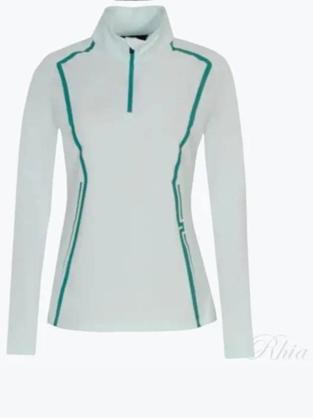 Women's Lina Quarter Zip Mid Layer Long Sleeve T-Shirt Green - J.LINDEBERG - BALAAN 2