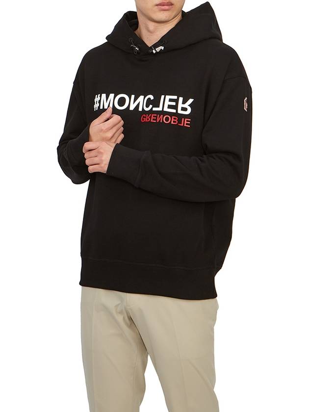 Logo Print Hoodie Black - MONCLER - BALAAN 5