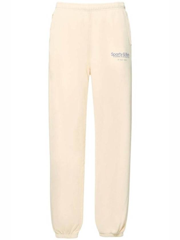 Logo Print Banding Pants Casual Track Pants Cream - SPORTY & RICH - BALAAN 2