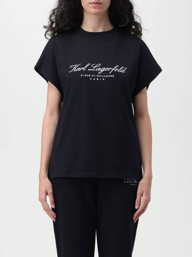 T-shirt Karl Lagerfeld in cotone con ricamo - KARL LAGERFELD - BALAAN 1