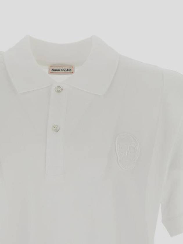 Skull Patch Short Sleeve Polo Shirt White - ALEXANDER MCQUEEN - BALAAN 2