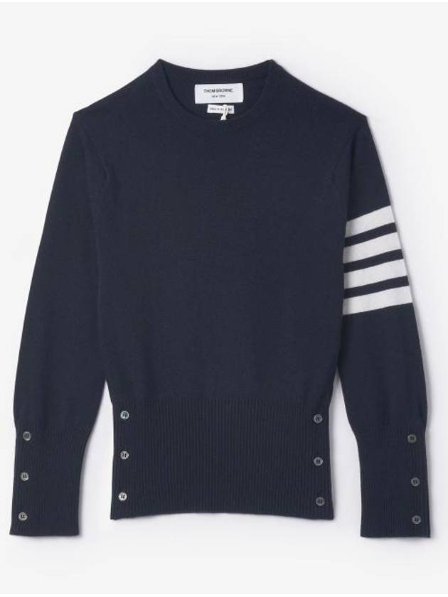 Women's 4 Bar Classic Cashmere Pullover Knit Top Navy - THOM BROWNE - BALAAN 2