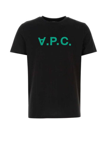 VPC Logo Organic Cotton Short Sleeve T-Shirt Black - A.P.C. - BALAAN 1