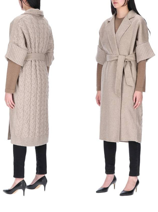 Sesh Wool Cashmere Single Coat Beige - MAX MARA - BALAAN.