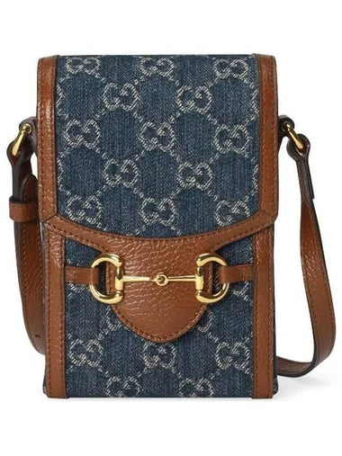 Horsebit 1955 Mini Bag Denim Brown - GUCCI - BALAAN 1