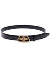 Women's Crocodile Embossed BB Buckle Thin Belt Black - BALENCIAGA - BALAAN 4