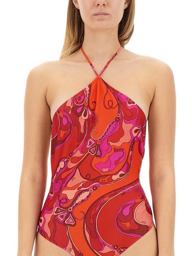 Pucci Orchid Print One Piece Swimsuit - EMILIO PUCCI - BALAAN 4