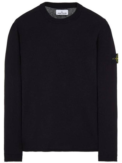 Wappen Patch Crew Neck Knit Top Navy - STONE ISLAND - BALAAN 2