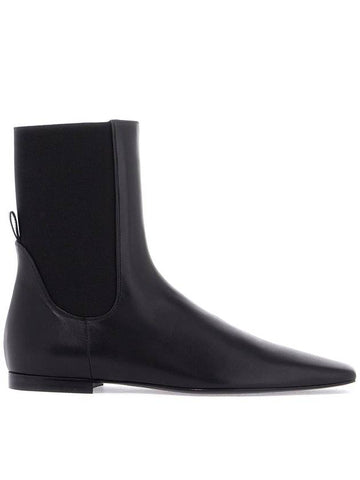 shiny black leather chelsea boots with rubber sole - TOTEME - BALAAN 1