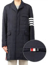 Men's 4 Bar Poly Twill Chesterfield Single Coat Navy - THOM BROWNE - BALAAN 2